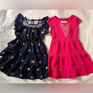 Navy Butterfly Print / Pink floral logo Girls Dress size 6 pls see all photos.